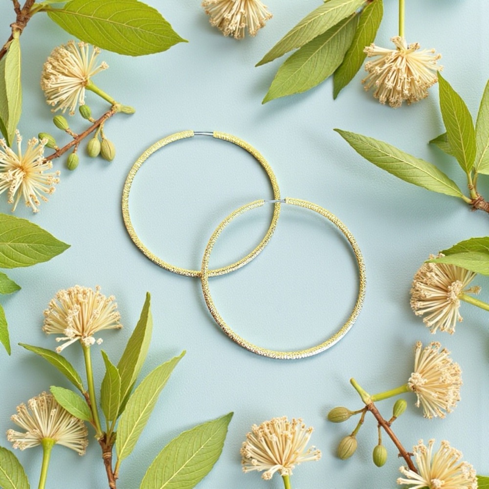 Elegant Gold Glitter Hoop Earrings
